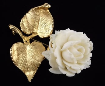 Mint Vint Accessocraft NY Paris Runway Rose Brooch
