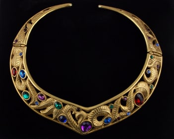 Mint Vintage 1960s Designer Rhinestone Necklace 17"
