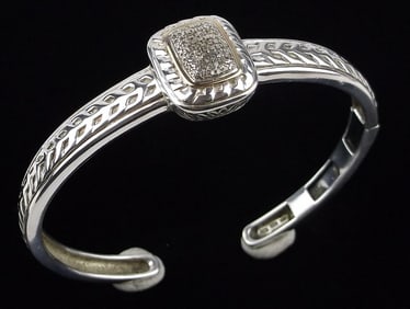 Mint Vint Designer Sterling 14kt Gold Diamond Bracelet 7-8"
