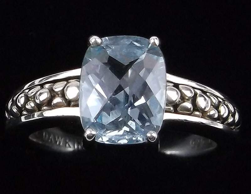 Mint Michael Dawkins Sterling Silver 1.20ct Blue Topaz Ring 6 (1 of 3)