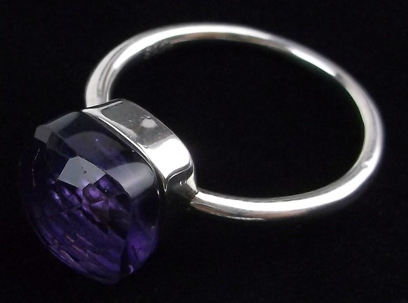 Mint Designer Sterling Silver 4ct Amethyst Ring 8 (1 of 3)