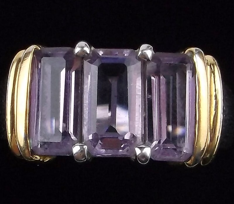 Stunning Vintage Sterling Silver 3ct Amethyst Ring 9 (1 of 2)