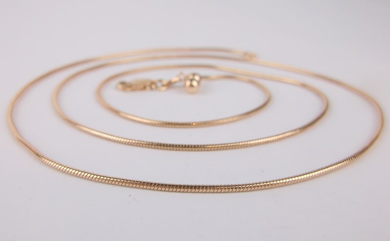 New Italian Rose Gold Over Sterling Chain Necklace 24": Solid Sterling Silver Guaranteed, in Brand New Never Worn Condition.