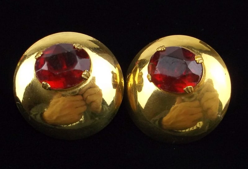 Mint Vintage 1930s Gold Over Sterling Screwback Earrings (1 of 3)