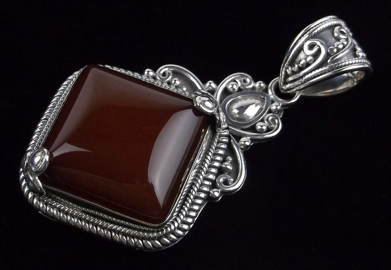 Big New Designer Heavy Sterling Silver Gemstone Pendant (1 of 4)