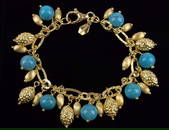 New Heavy Etrusca Gold Over Sterling Turquoise Bracelet 8"