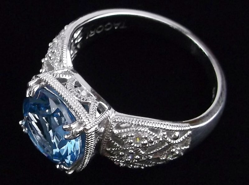 Mint Elegant Tacori Sterling Silver 2ct Aquamarine Ring 9 (1 of 4)