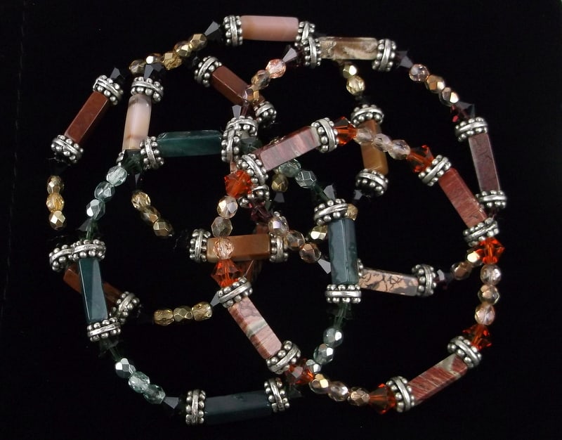 5 New Healing Designer Jasper Agate Bracelet Set Lot (1 of 2)