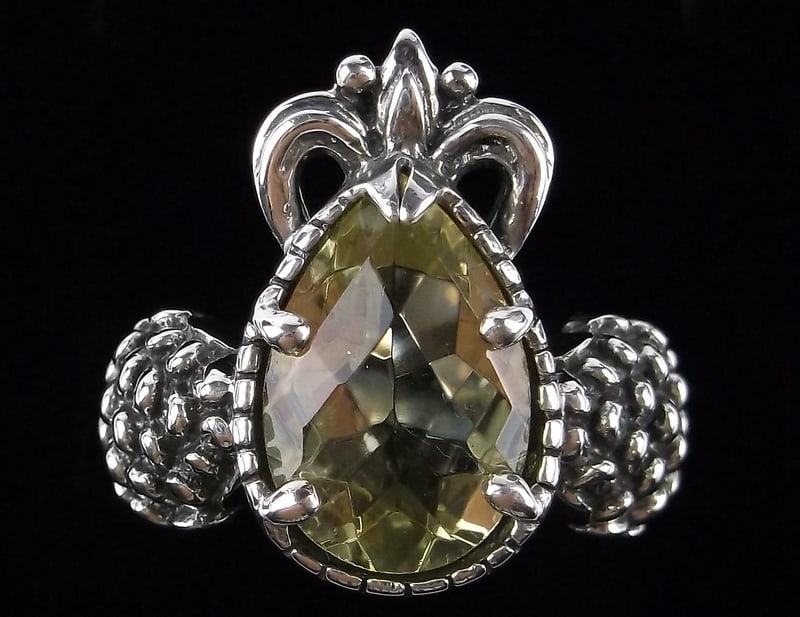 New Thick Designer Sterling Silver 5ct Citrine Pineapple Ring 9: Solid Sterling Silver Guaranteed, in Brand New Never Worn Condition.