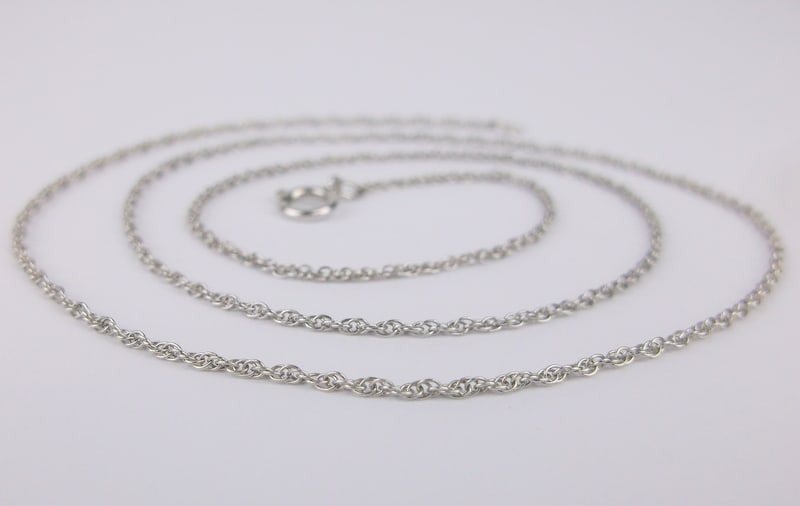 Mint Vint Italian Sterling Silver Helix Rope Chain Necklace 19" (1 of 2)