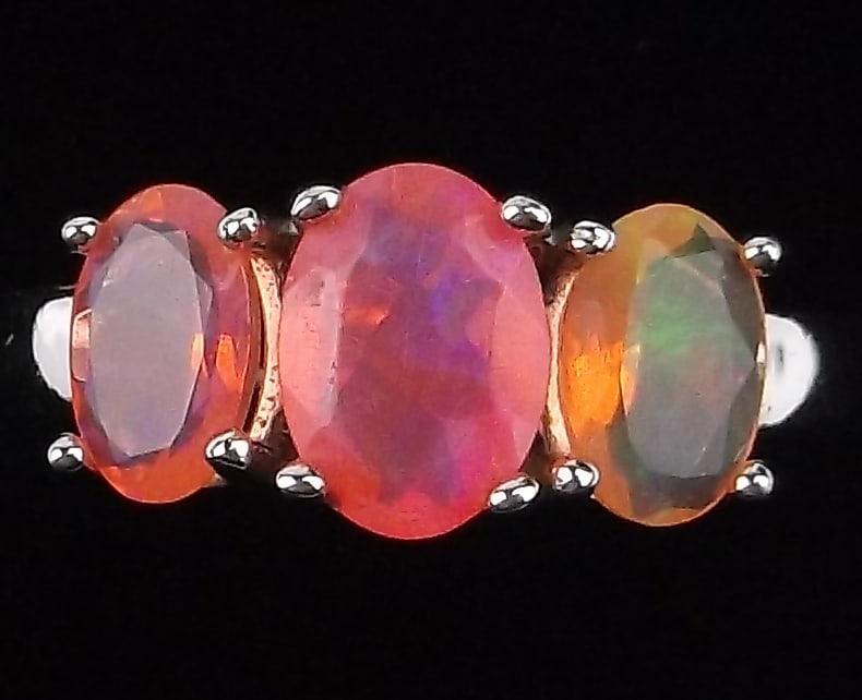 Mint Vint Designer Sterling Silver Pink Opal Ring Size 6 (1 of 3)