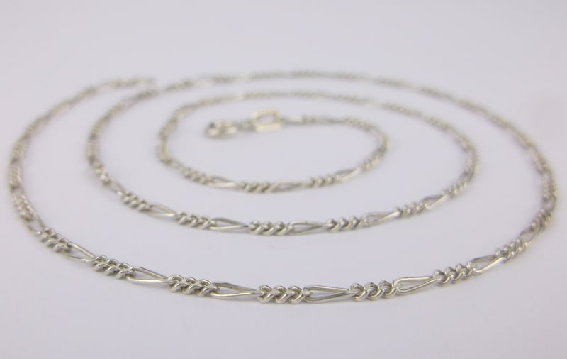 Mint Vintage Italian Sterling Silver Chain Necklace 18" (1 of 2)