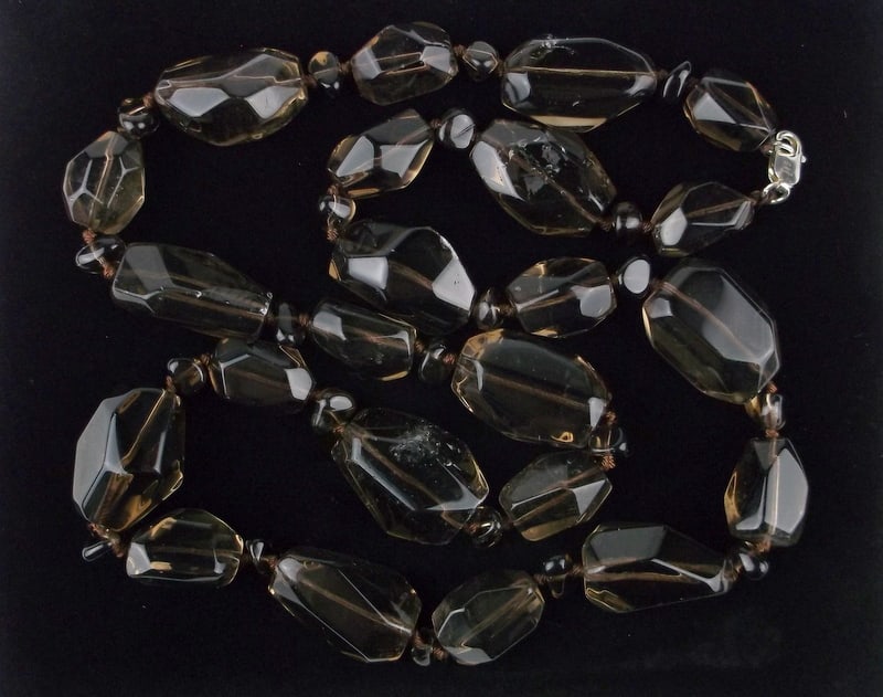 New Big Designer Sterling Silver Smokey Quartz necklace 32": Solid Sterling Silver Guaranteed, in Brand New Never Worn Condition.