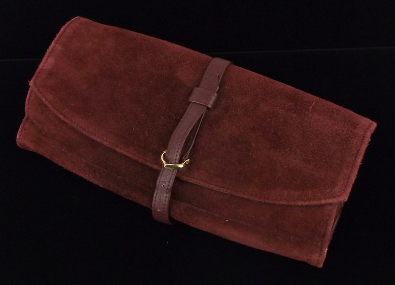 Stunning Vintage Cartier Leather Jewelry Wrap In Red Authentic (1 of 8)