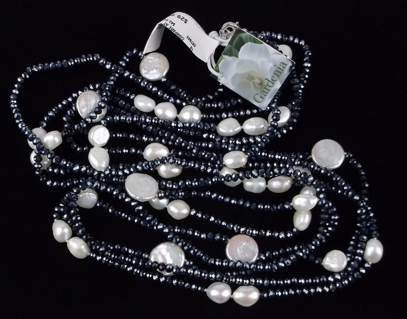 New Tagged Pearl Gemstone Necklace 40": new condition