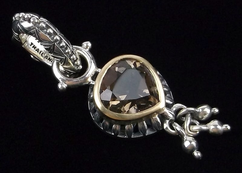 New Barbara Bixby Sterling 18kt Gold Smokey Quartz Pendant (1 of 3)