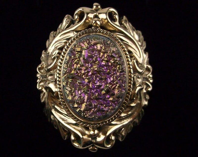 New Boxed Big Nicky Butler Brass Druzy Ring Size 10 (1 of 5)