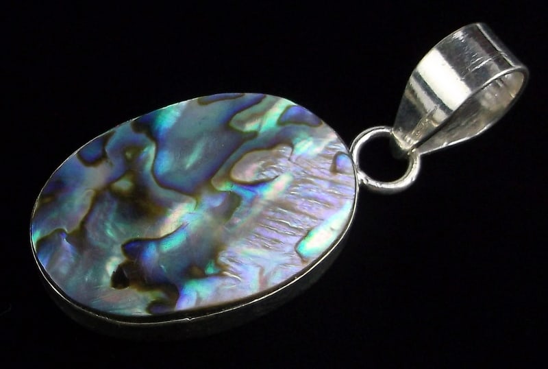 Mint Vintage Big Sterling Silver Abalone Pendant (1 of 3)