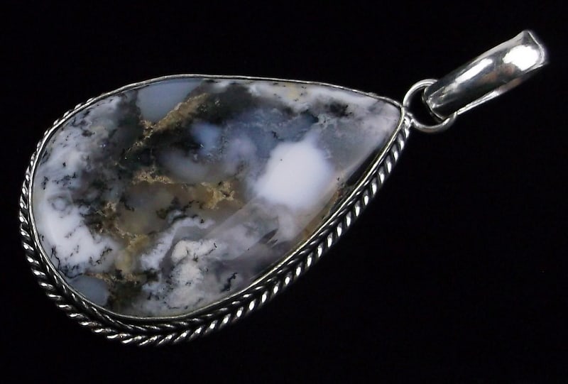 New Big Sterling Silver Howlite Agate Pendant (1 of 3)