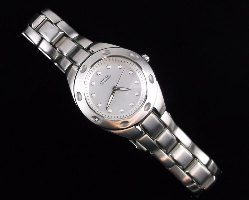 New Boxed Vintage Fossil Blue Watch Works Great New Battery (1 of 5)