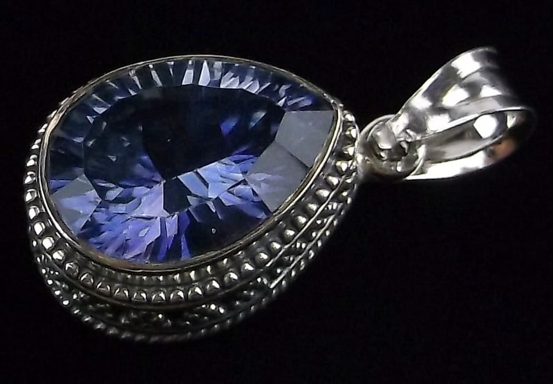 New Designer Sterling Silver 5ct Solitaire Tanzanite Pendant (1 of 3)