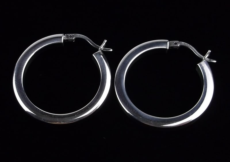 Mint Vintage Sterling Silver Hoop Earrings (1 of 2)