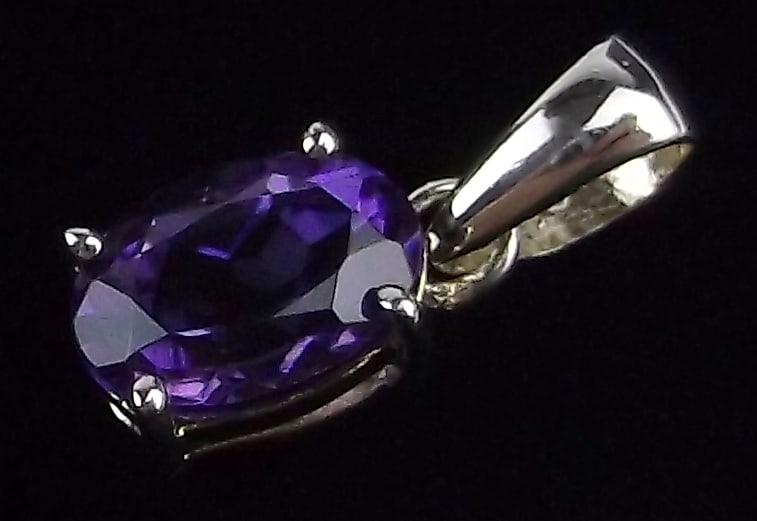 New Vintage Sterling Silver Amethyst Pendant (1 of 2)