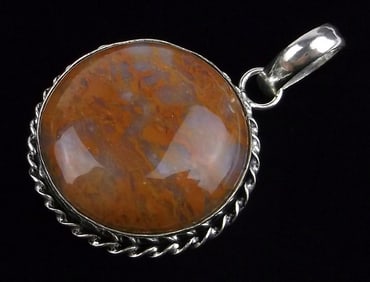 New Big Sterling Silver Agate Pendant