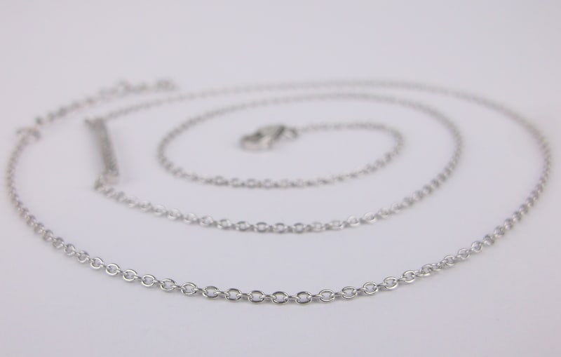 Mint Vintage Sterling Silver Crystal Bar Chain Necklace 19" (1 of 2)