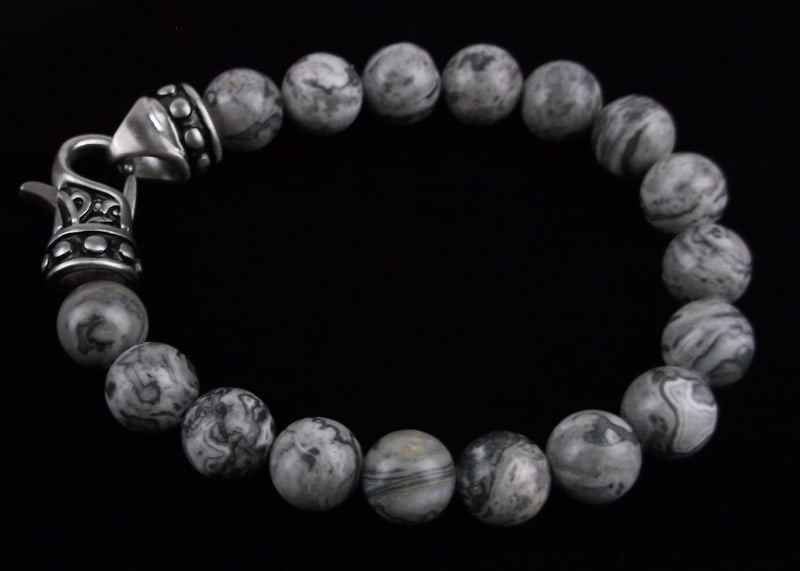 New Big Healing Gray Jasper Gemstone Bracelet: new condition