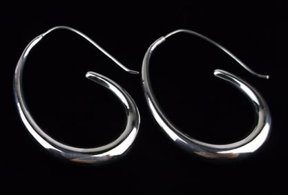 Stunning Big Vintage Sterling Silver Drop Earrings