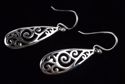 Mint Vintage Sterling Silver Drop Earrings