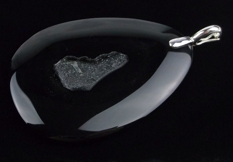 New Big Designer Sterling Silver Druzy Pendant (1 of 3)