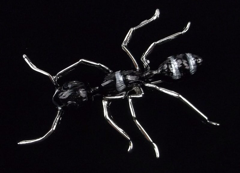 Mint Enameled Rhinestone Ant Insect Brooch (1 of 2)