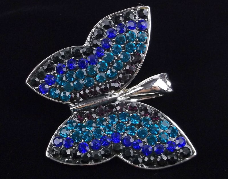 Mint Big Vintage Rhinestone Butterfly Pendant: Mint Condition, In Like New Condition, Perfect