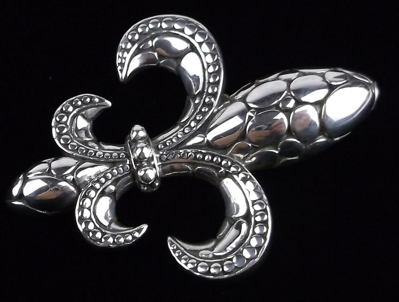 Mint Vintage Sterling Silver Fleur De Lis Pendant (1 of 3)