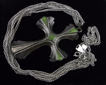 Mint Vintage 1970s Sarah Coventry Limited Cross Necklace 28"