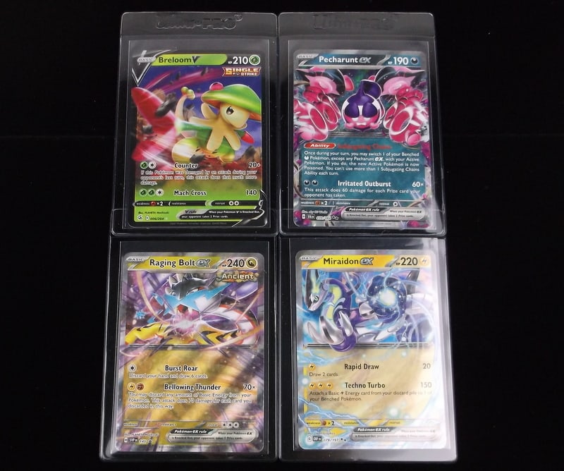 4 Mint+ Pokemon Ultra Rare EX Card Lot Raging Bolt Miraidon (1 of 2)