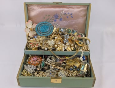 Vintage Jewelry Box Stuffed Full of Vintage Jewelry