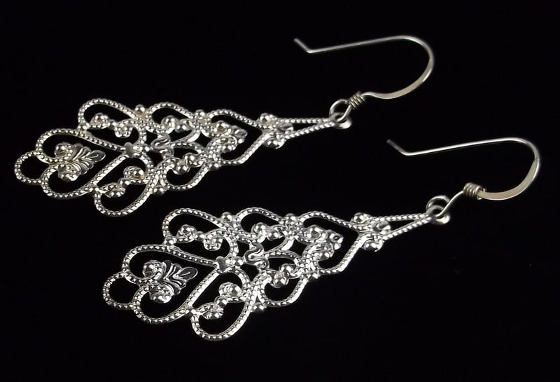 Mint Vintage Sterling Silver Drop Earrings (1 of 2)
