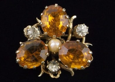 Gorgeous Vintage 1950s Rhinestone Brooch