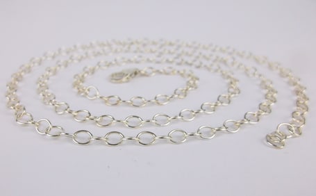 New Vintage Sterling Silver Chain Necklace 25"