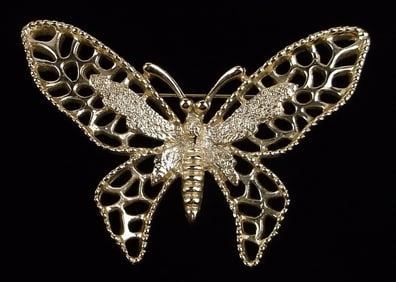 New Vint 1970s Sarah Coventry Butterfly Brooch