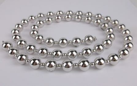 Big Mint Vint Heavy Sterling Silver Ball Chain Necklace 29"