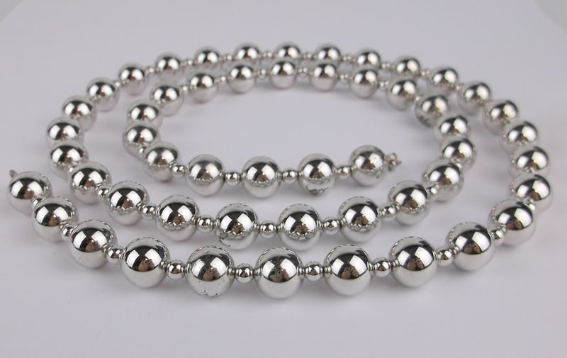 Big Mint Vint Heavy Sterling Silver Ball Chain Necklace 29": Guaranteed Solid 925 Sterling Silver, in Excellent Condition