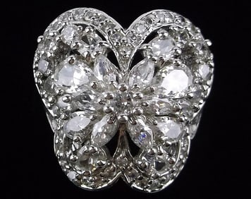 Mint Vintage Sterling Silver Big Butterfly Cocktail Ring 8