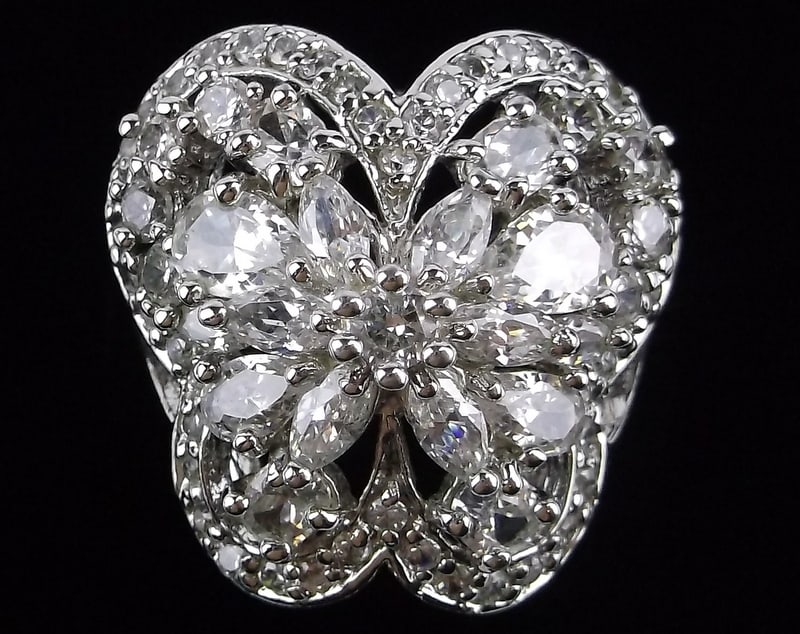 Mint Vintage Sterling Silver Big Butterfly Cocktail Ring 8 (1 of 3)