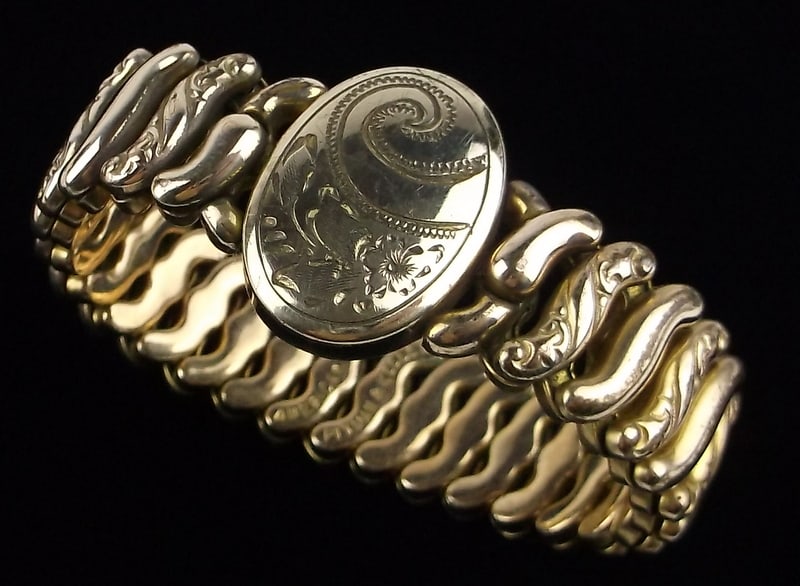 Vint 1910s American Queen Pitman Keeler 12kt GF Bracelet Rare: excellent condition