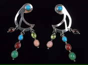 Mint Big Vint Navajo Nakai Sterling Silver Turquoise Earrings
