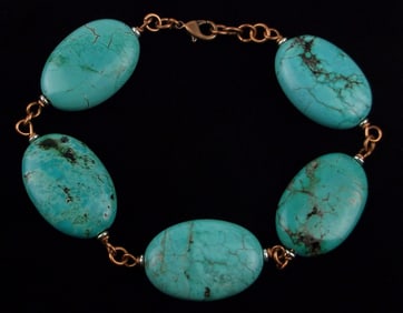 New Copper Turquoise Healing Bracelet 10"